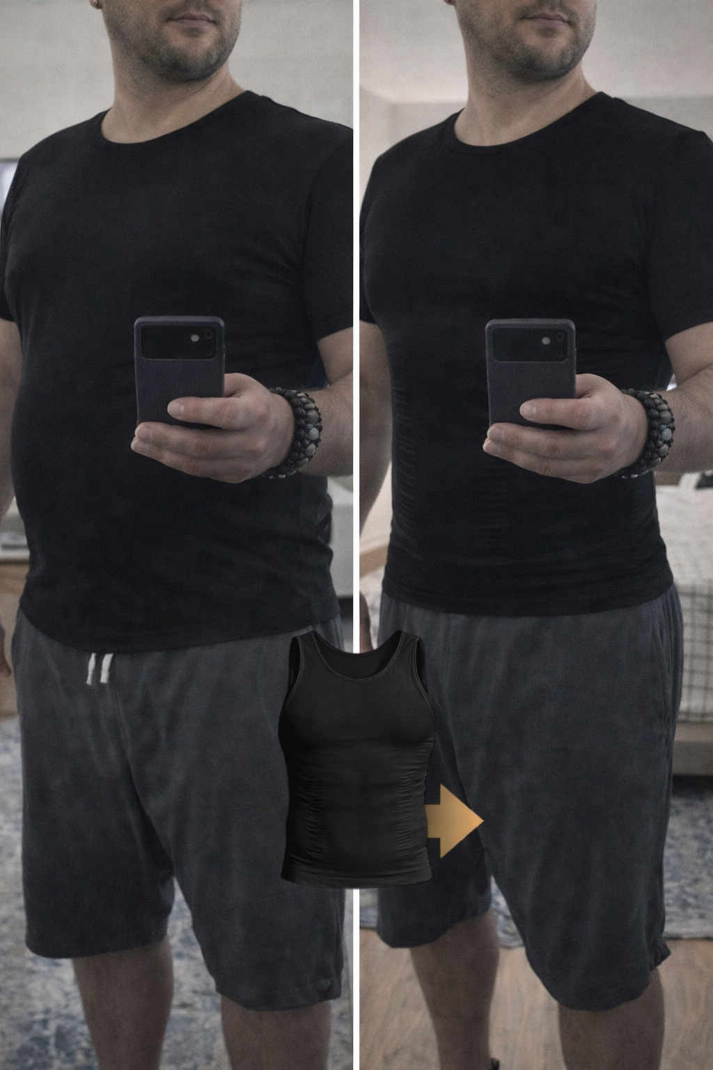 Novrica Men's Elite Şekillendirici ve Toparlayıcı Korse Atlet